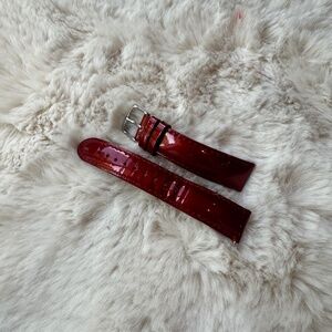 Michele 18mm Red Patent Leather Watch Band